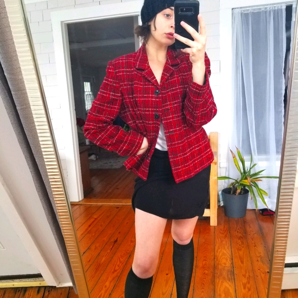 VINTAGE VILLAGER PETITE TWEED BLAZER